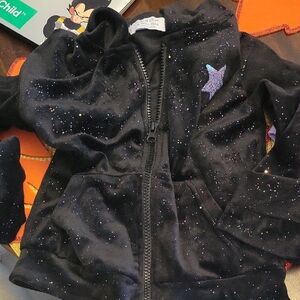 Primark Black Sparkle Hoodie with Purple Star